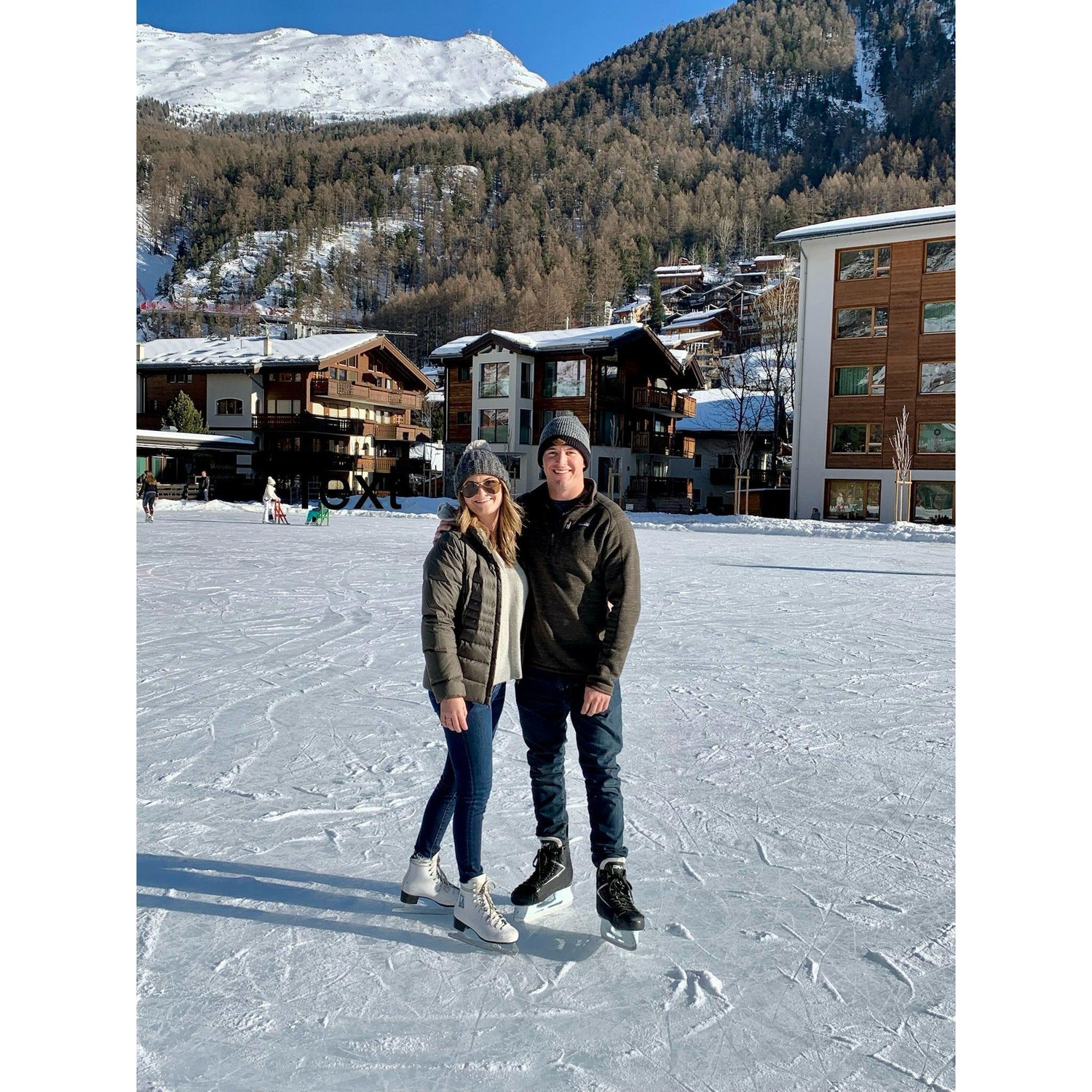 Ice Skating in Zermatt, Switzerland - January, 2020