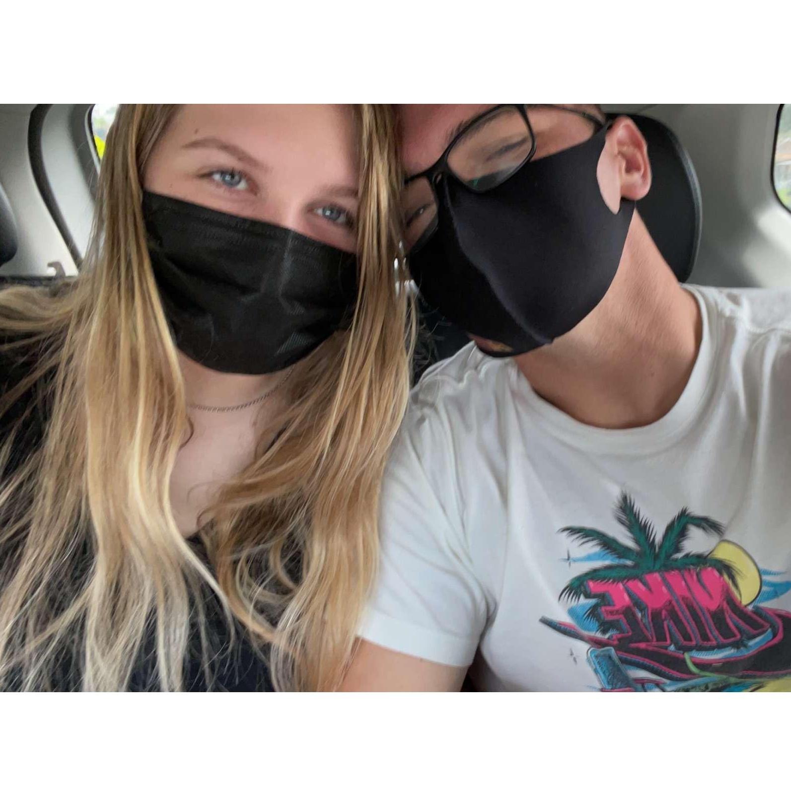 We were on the way to get Sarah's nose pierced.