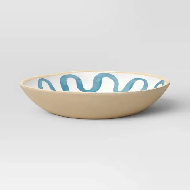 40 fl oz Melamine Ring Fish Dinner Bowl Blue - Threshold™