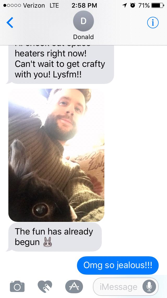 Donald hanging with Plum when Alyssa is at work...