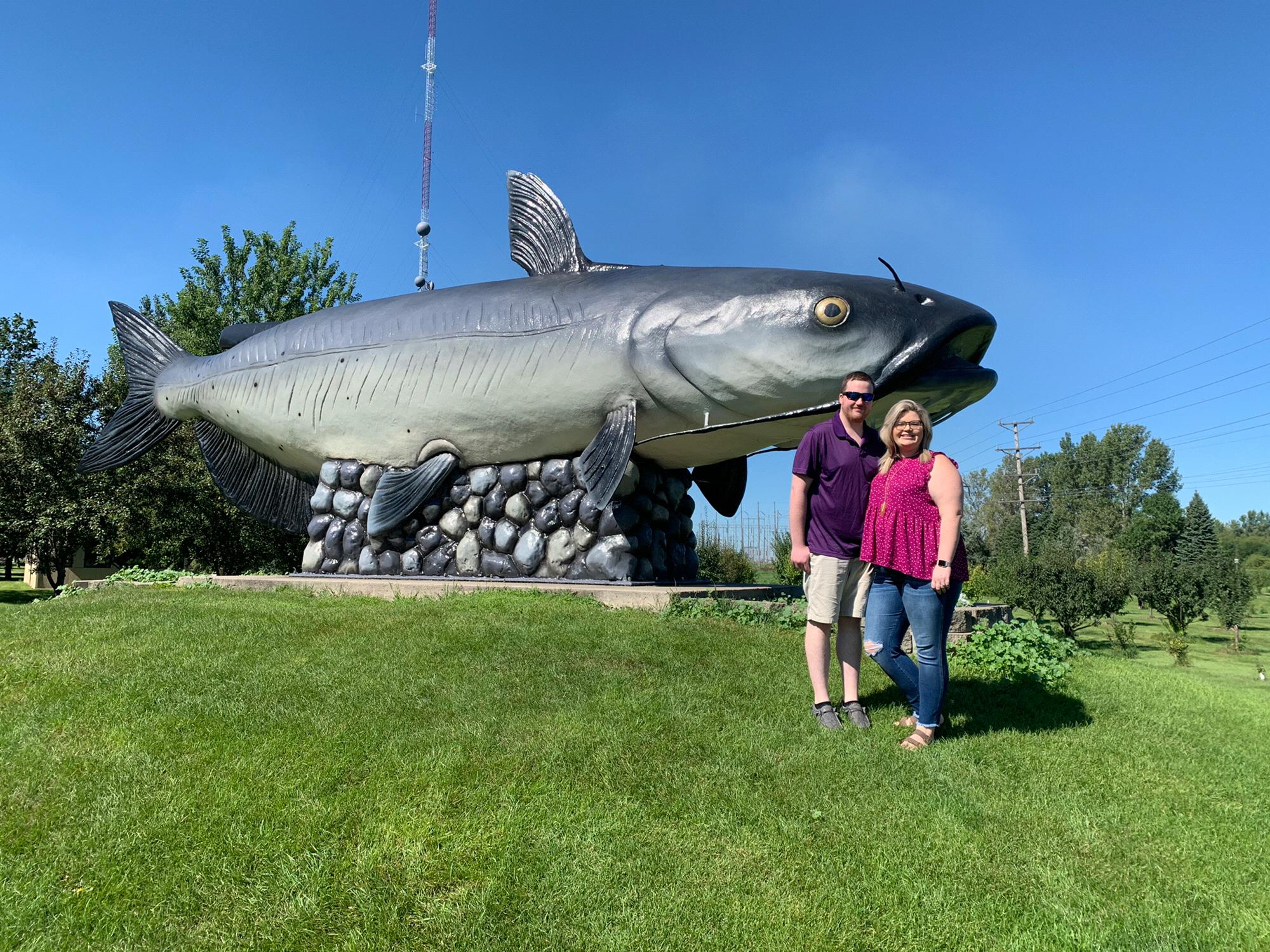 The World's Largest Catfish is in Wahpeton, ND so we had to took a quick picture with this landmark the day after the wedding for Rachel and Jesse.