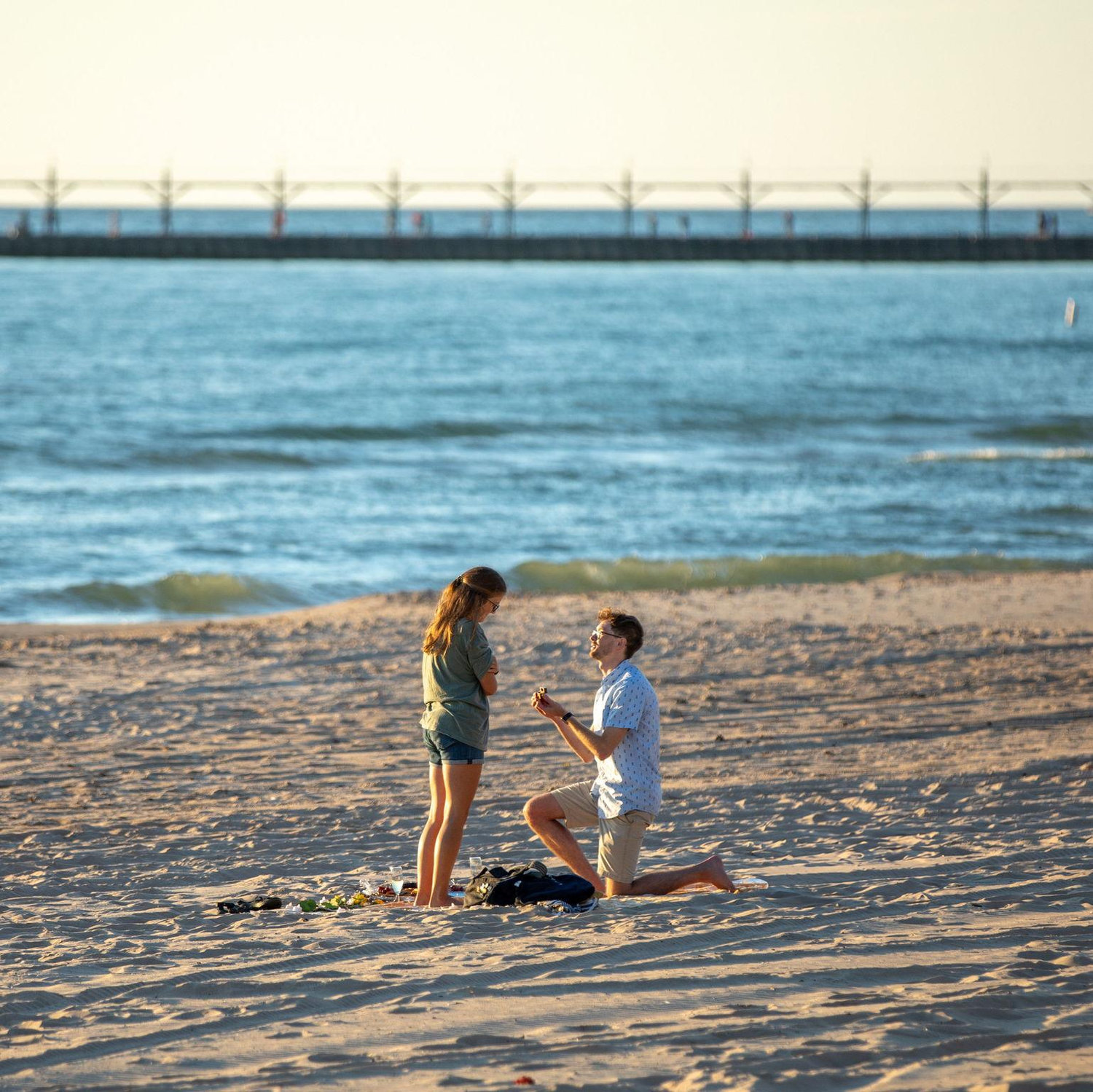 Getting engaged in South Haven where we first met!