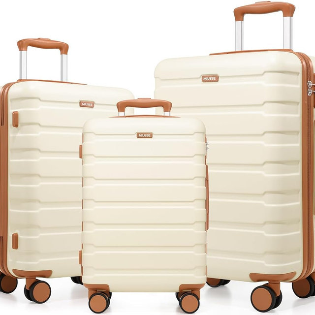 MIUSSE MAX Hardshell Luggage Sets 3 Piece, 20 Inch Carry On Luggage 22x14x9 Airline Approved 24 & 28 Inch Suitcase Set with TSA Lock, Durable Suitcases with Wheels for men & women, Travel and Business