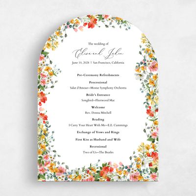 White Arch Wedding Program - Pourpier