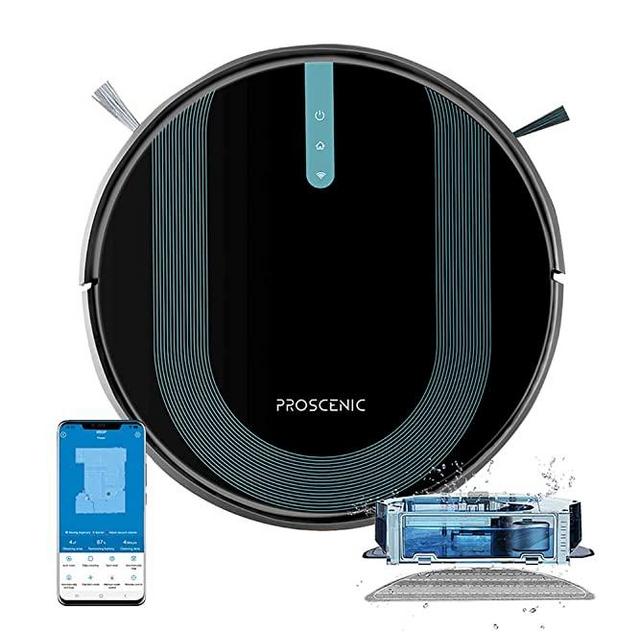 Proscenic 850T Robot Vacuum Cleaner, 3-in-1 Robot Vacuum and Mop, APP/ Alexa/ Google Home Control, Robotic Vacuum with 3000Pa Strong Suction, Ideal for Carpets and Hard Floors, Boundary Strip