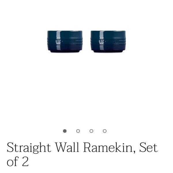 Le Creuset Stoneware Round Ramekin Straight Wall Set of 2, 6.75oz. Each, Artichaut