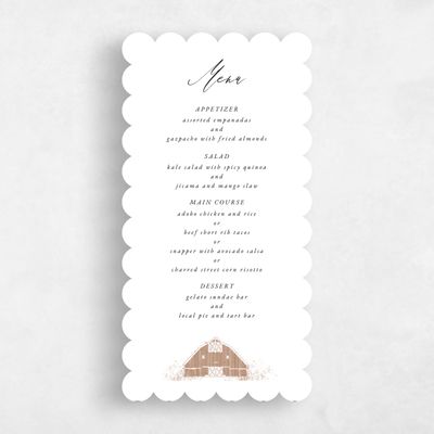 Brown Scalloped Wedding Menu - Alder