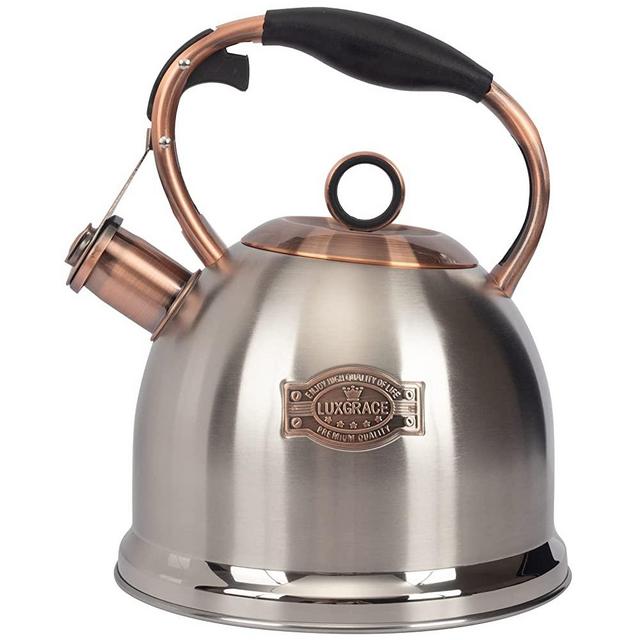 Whistling Stovetop Tea Kettle Food Grade Stainless Steel, Hot Water Fast to Boil for Stove Top