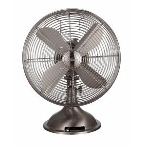 12 in. 3 Speed Oscillating Table Fan in "Brushed Nickel"