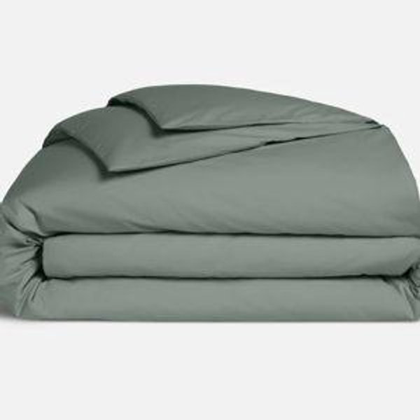 Classic Percale Duvet Cover - botanical green