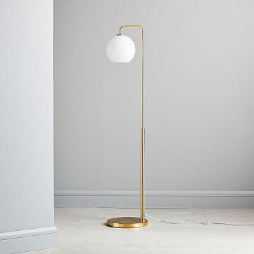 Sculptural Glass Globe Floor Lamp - Milk (58")