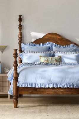 Organic Cotton Spa Sateen Ruffled Duvet Cover