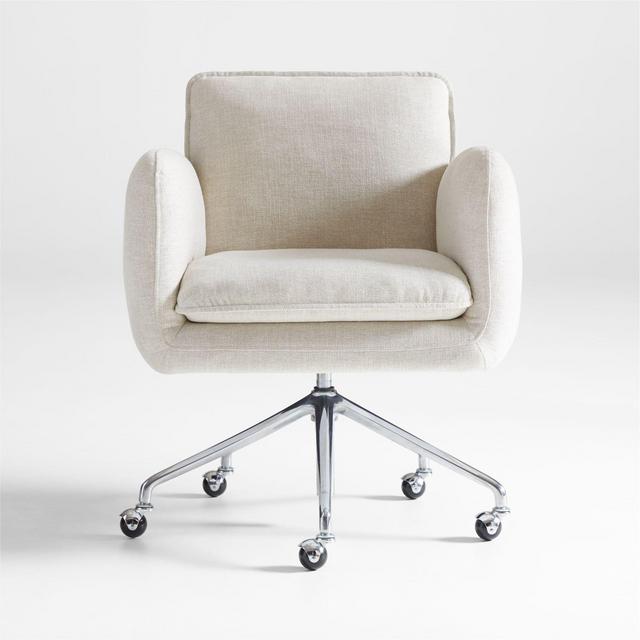 Jens Plush Ivory Office Chair