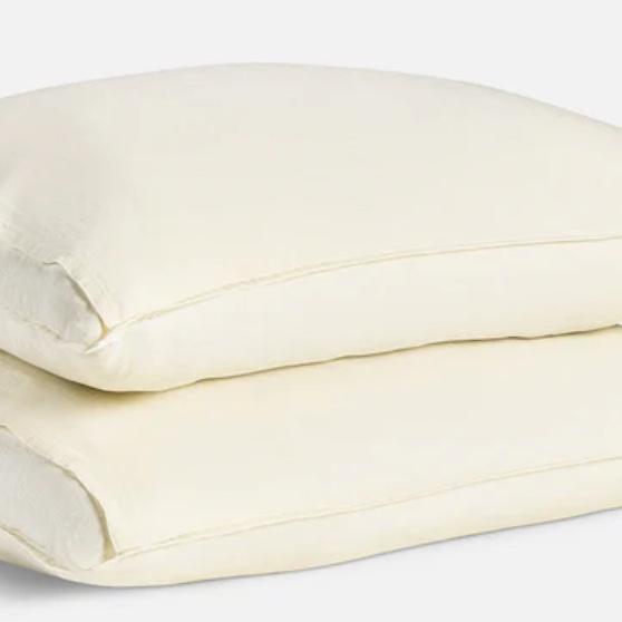 Washed European Linen Pillowcase Set - Cream Color, King