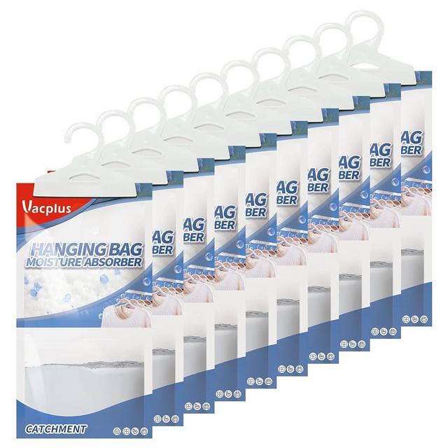 Vacplus Moisture Absorbers, Hanging Humidity Packs for Effectively Absorbing Excess Moisture, Closet Dehumidifiers & Odor Removers with Linen Fragrance for Home & Car (10 Pack)