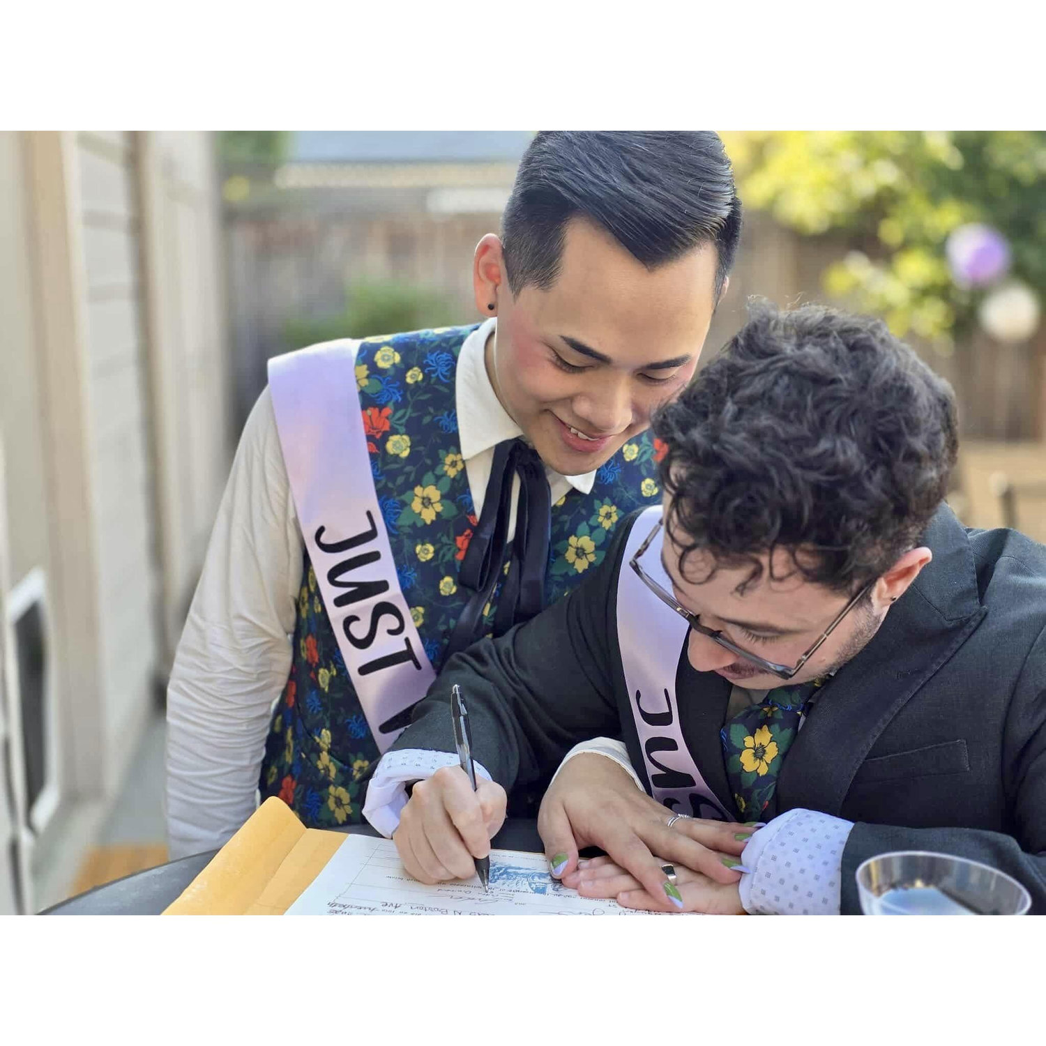 Completing the marriage certificate!