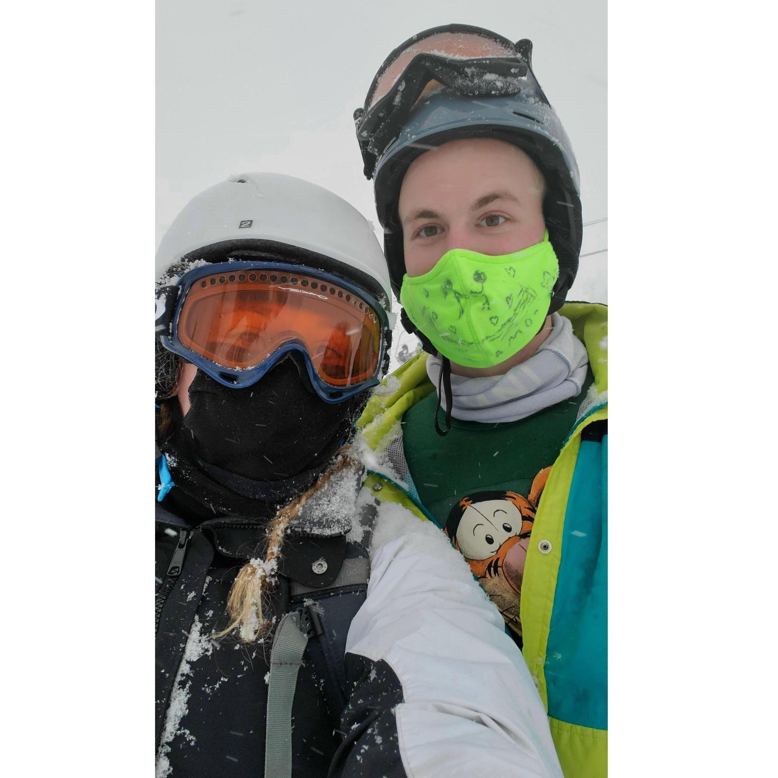 Simon's first time shredding the gnar 🤙