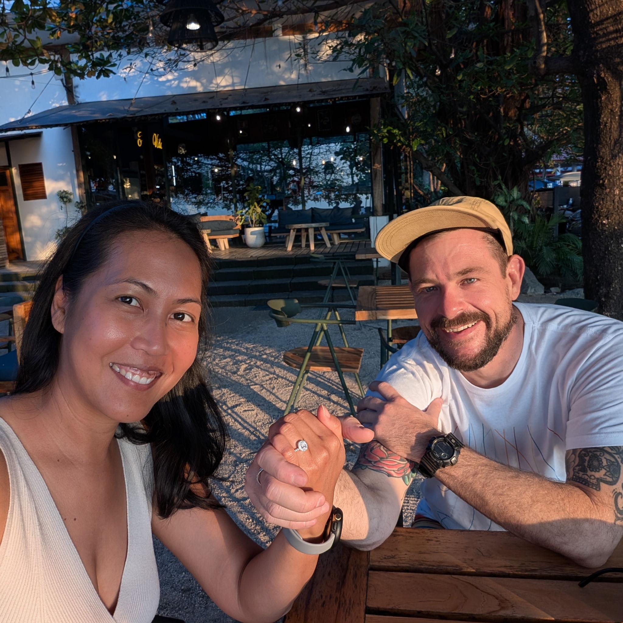 The day of engagement, Tamarindo, Costa Rica