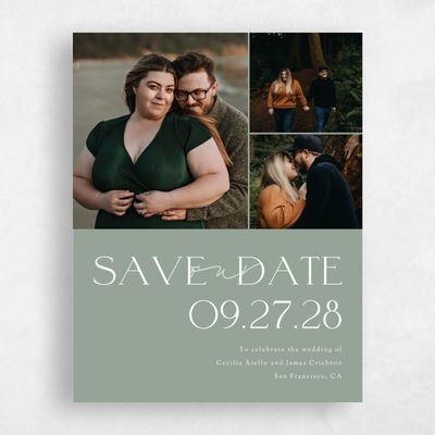 Sage, Green Wedding Save the Date - Santiago Multiphoto