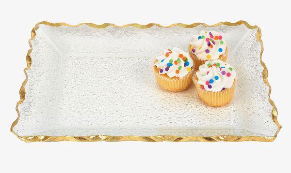 Gold Edge Rectangular Serving Piece