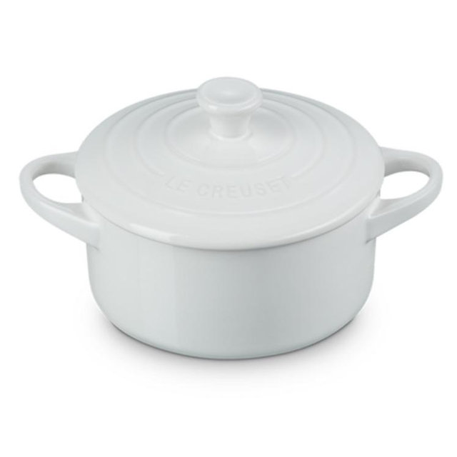 Le Creuset Mini Round Cocotte- 14 oz, white