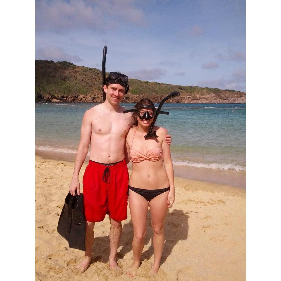 Ryan: Why did you still have your snorkel gear on?
Mara: Because if I don't get a picture with it, no one will believe I did it.
Snorkeling in Hanauma bay
June 2014