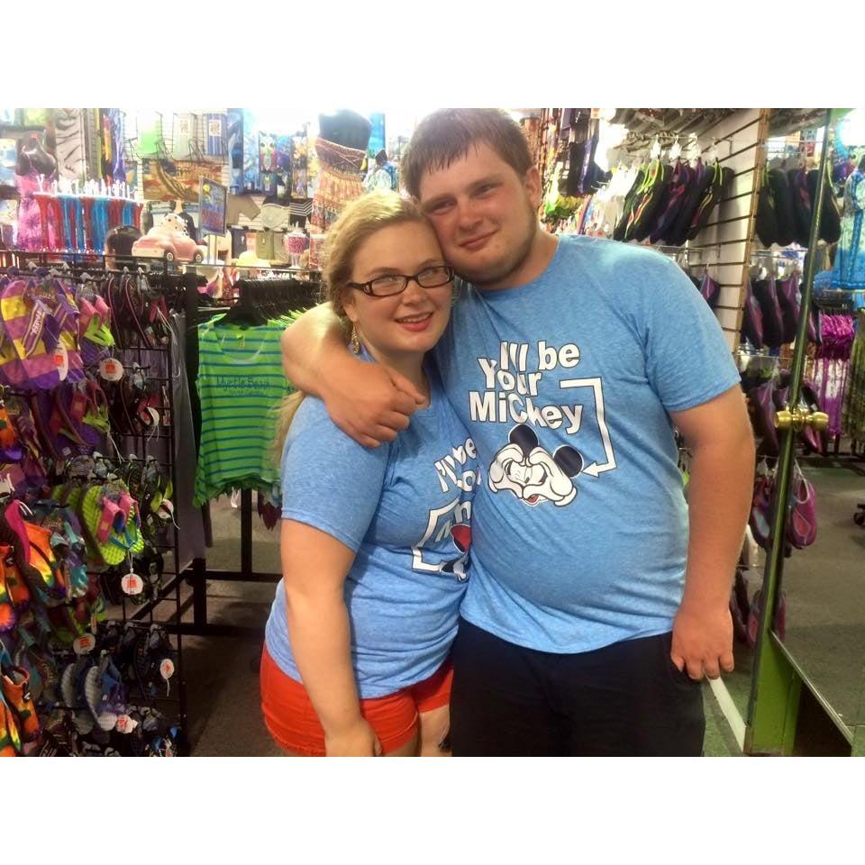 Matt and Tanya on their 1st date. They decided to get matching t-shirts. (2015)