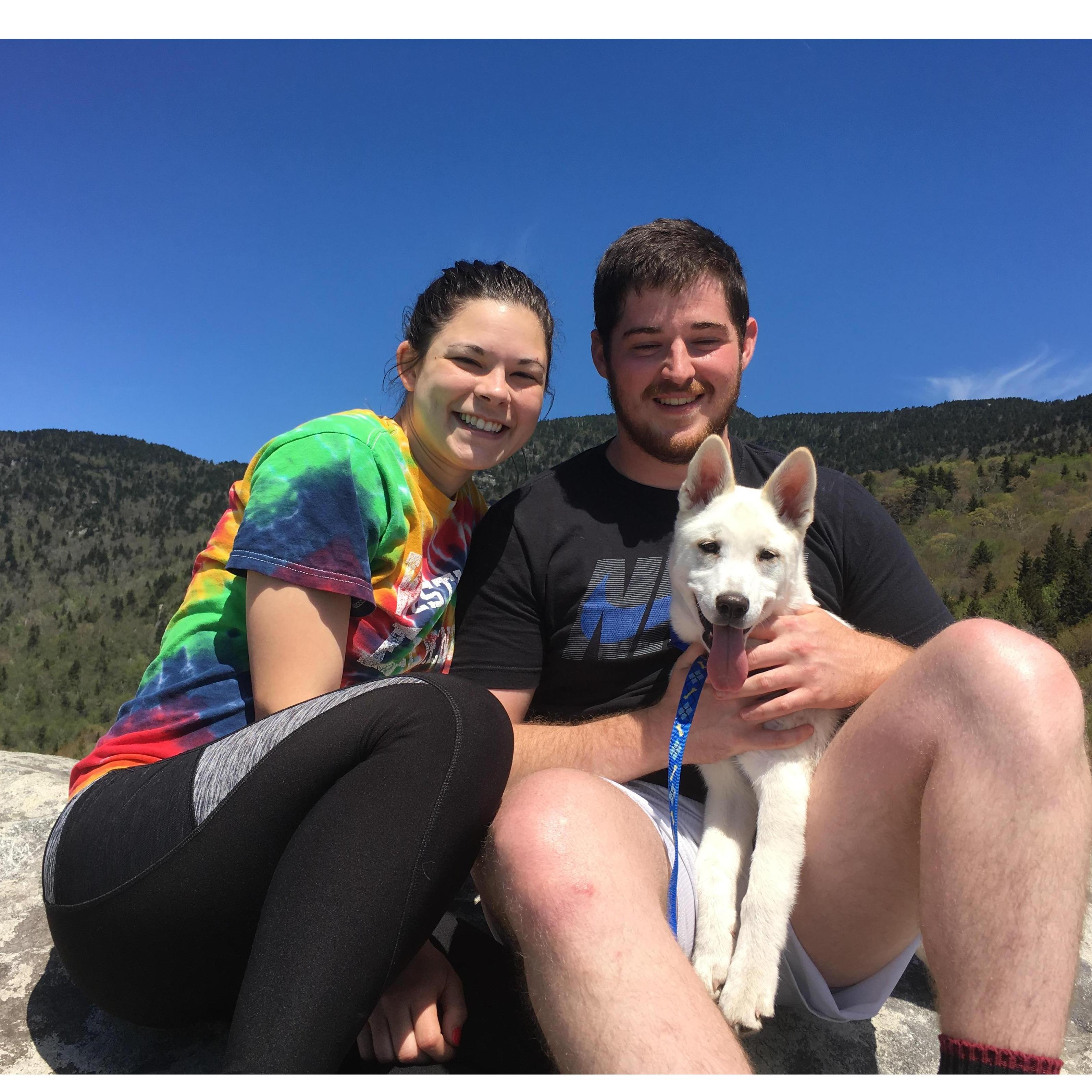 Our first hike at our beloved spot on the Blue Ridge Parkway, Rough Ridge