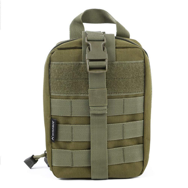 KWNRAOR Molle First Aid Pouch, Tactical Rip Away EMT Pouch Medical IFAK Molle Pouch Quick Release Design for Outdoor Hiking Camping Travel (Army Green)