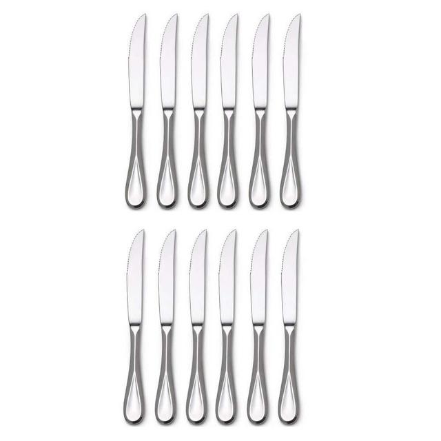 Mikasa Bravo Premium Stainless Steel Steak Knife, Silver (Set of 12)