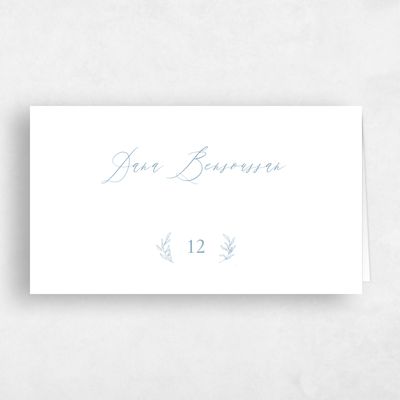 Dusty Blue Wedding Place Card - Serrano