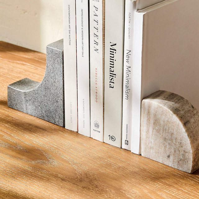 Two Tone Marble Bookends Set of 2