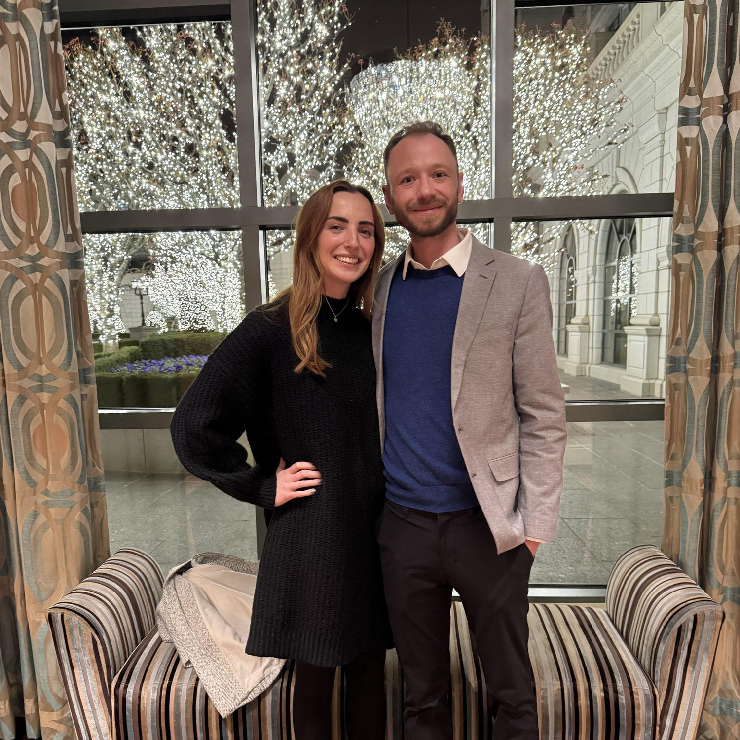 Fancy work event for Drew's new job!