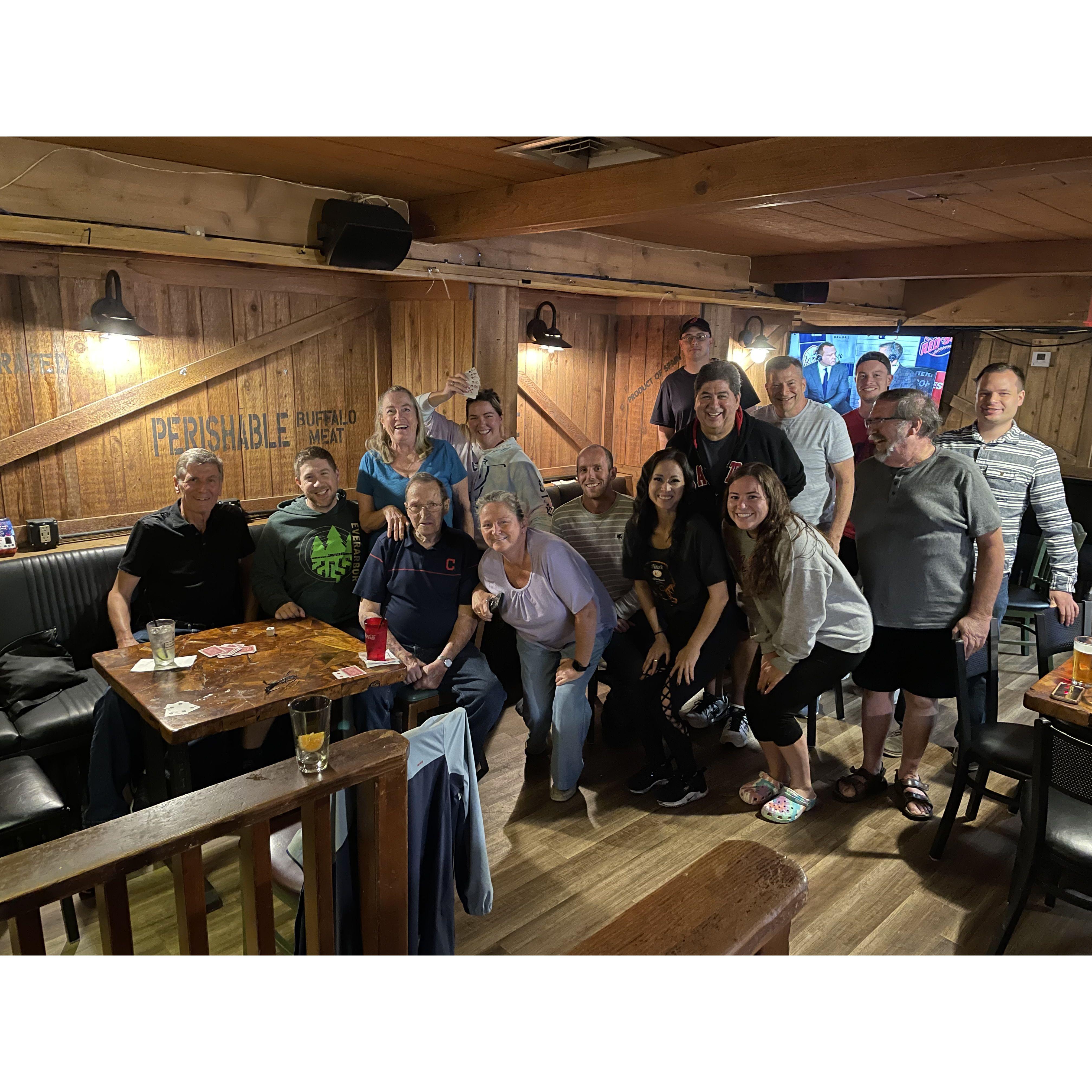 The first picture we ever took together at our Euchre club. Jamal's mom is on the other side of her!