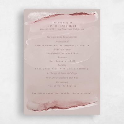 Café au Lait, Brown Wedding Program - Balla