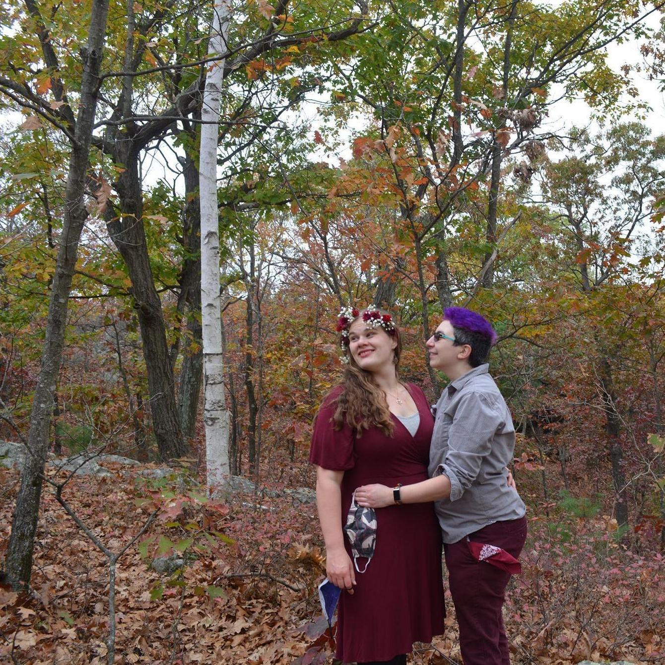 We had a little photo shoot in the woods right after we got married.