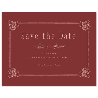Currant Red Wedding Digital Save the Date - Anthea Landscape