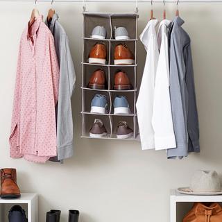 10-Pocket Hanging Closet Shoe Organizer
