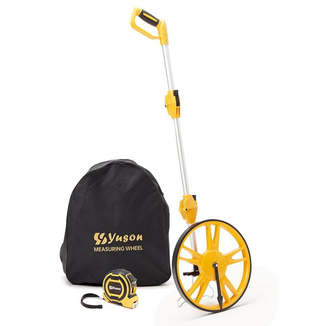 YS YUSON 12 Inch Rolling Measuring Wheel in Feet, Digital Measuring Wheel for Construction, Outdoor, Wheel Measurement Roller with Tape Measure and Canvas Carrying Bag, One Key to Reset, Up to 9999Ft