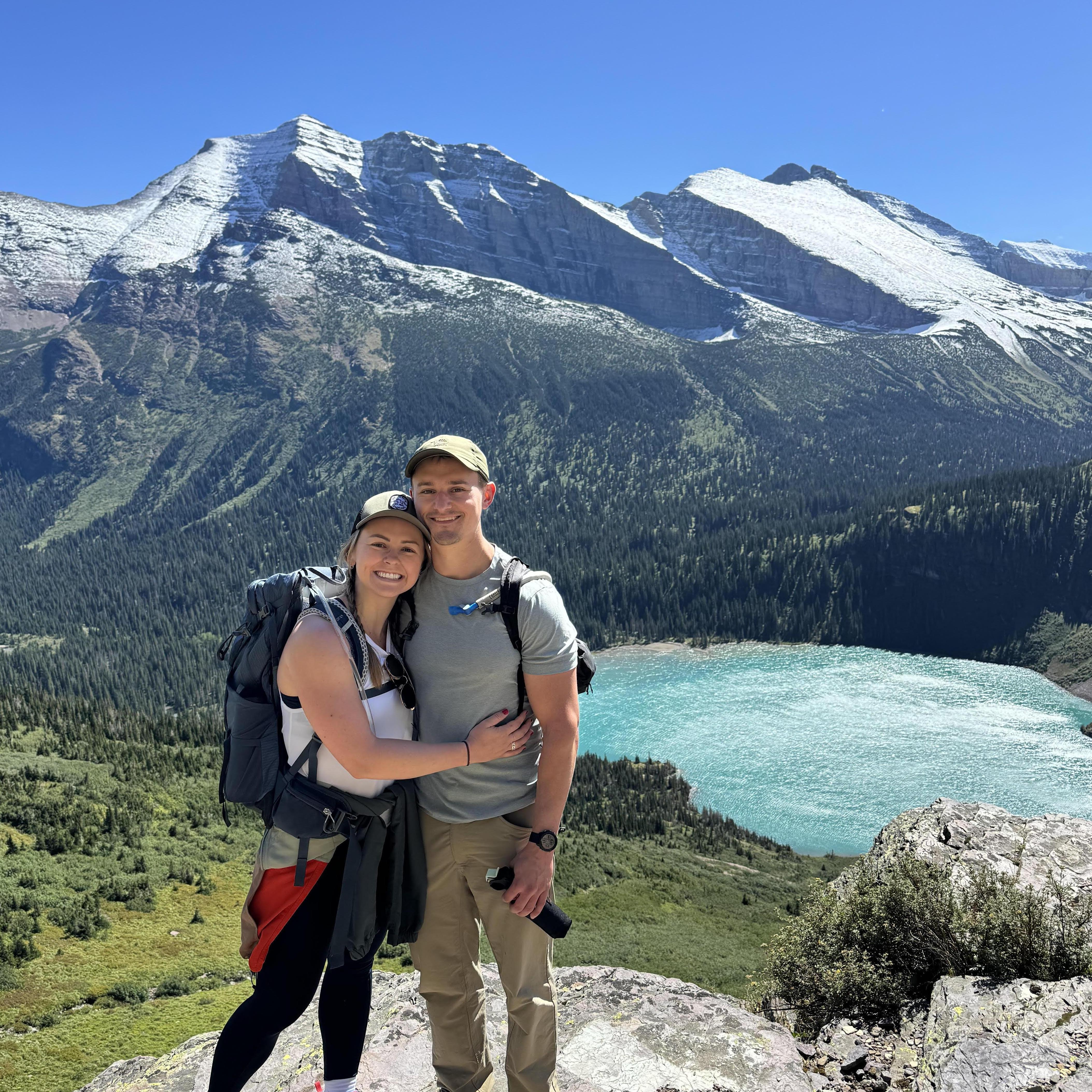Our favorite thing to do is adventure and hike together. Grinnell Glacier hike in Glacier National Park can’t be beat. We even ran into our friends Reed and Ricki on this trail!