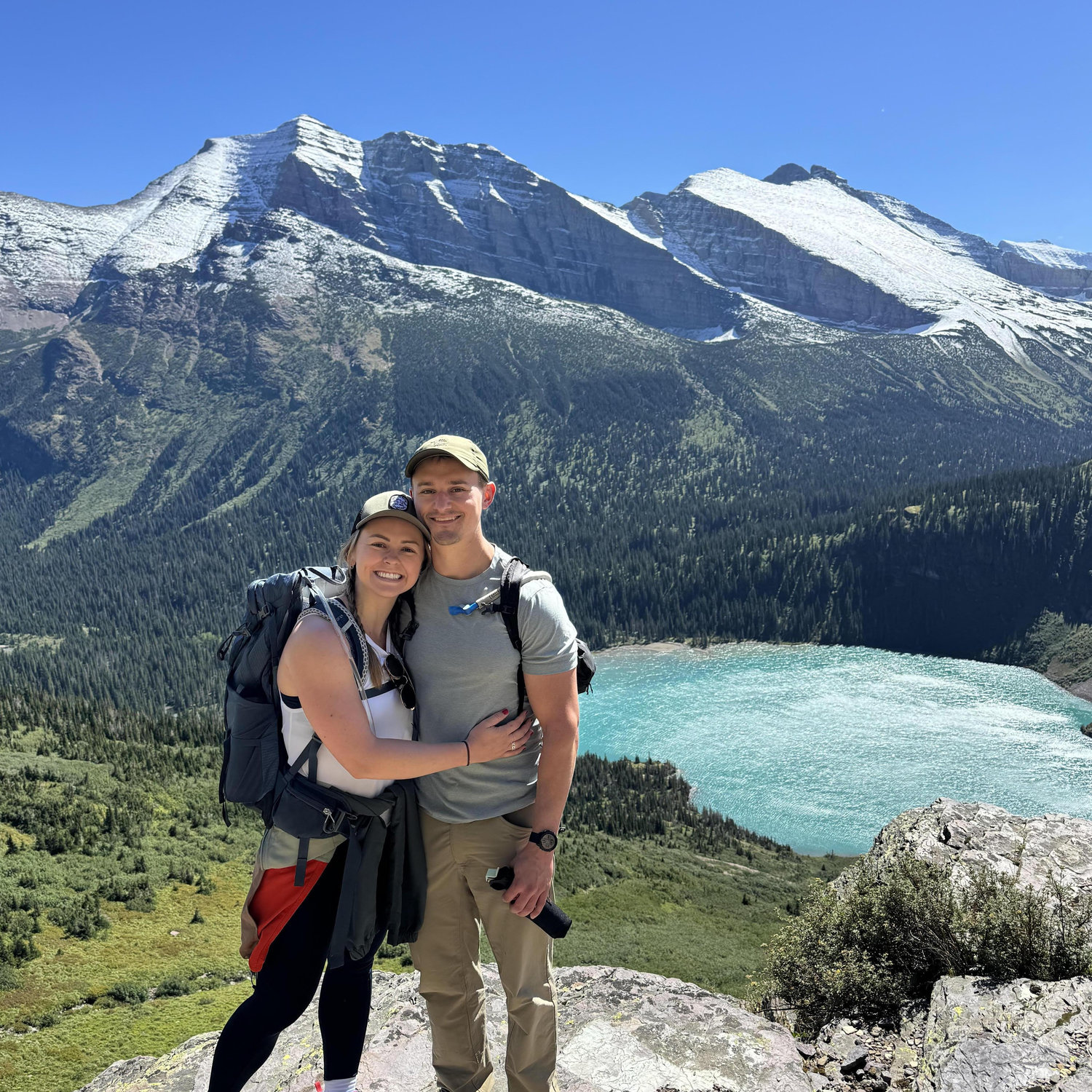 Our favorite thing to do is adventure and hike together. Grinnell Glacier hike in Glacier National Park can’t be beat. We even ran into our friends Reed and Ricki on this trail!