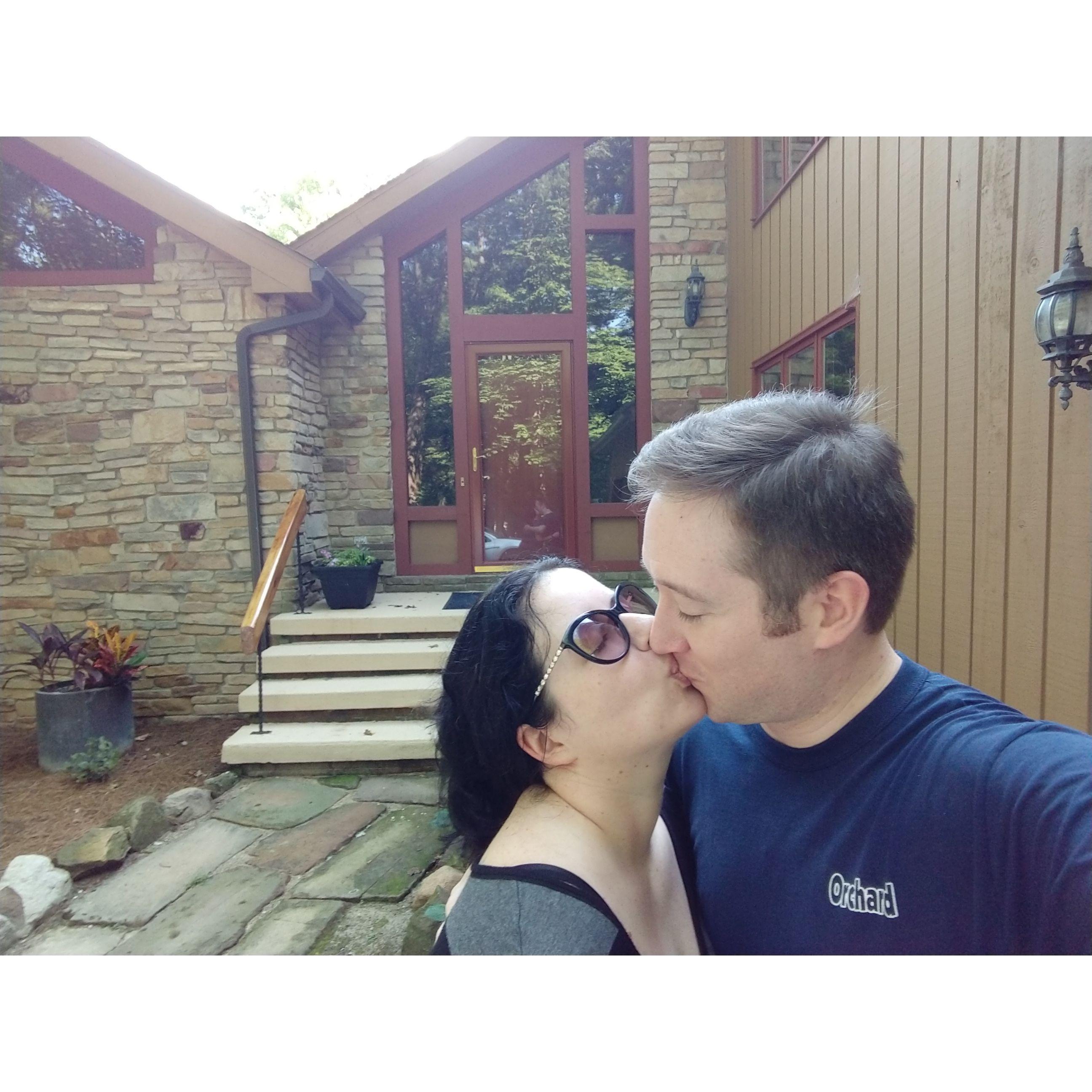 Closing day on Andy and Ally's first house (2018)