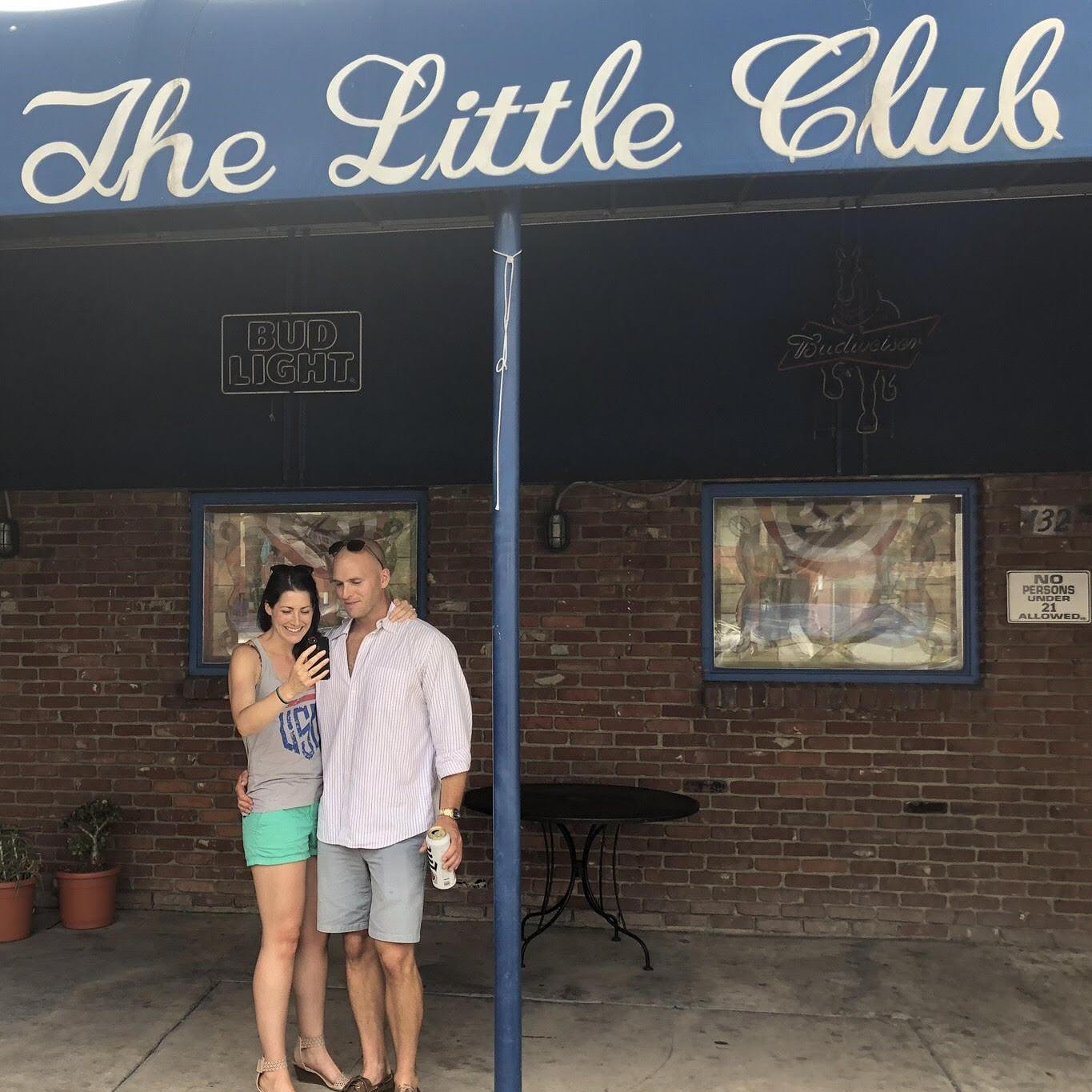 celebrating our engagement at the Little Club