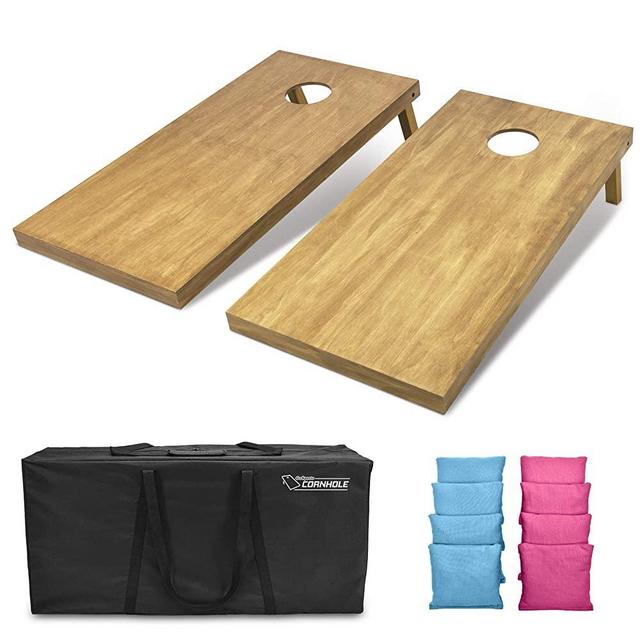 GoSports 4feet x 2feet Regulation Size Wooden Cornhole Boards Set - Includes Carrying Case and Over 100 Optional Bean Bag Colors