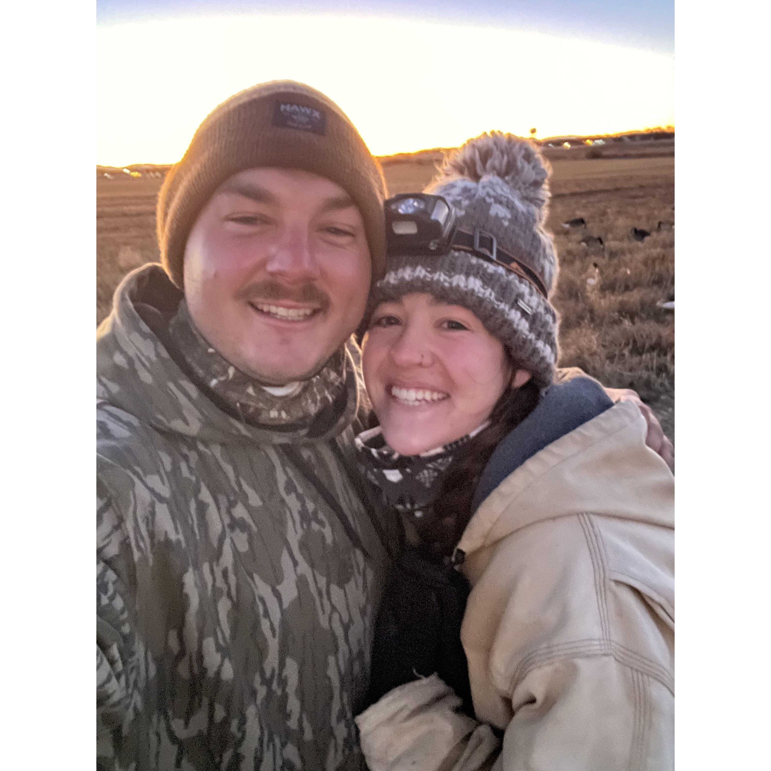 The first picture we ever took together... Hunting!