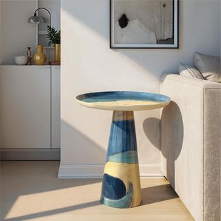 Enameled Metal Round Table