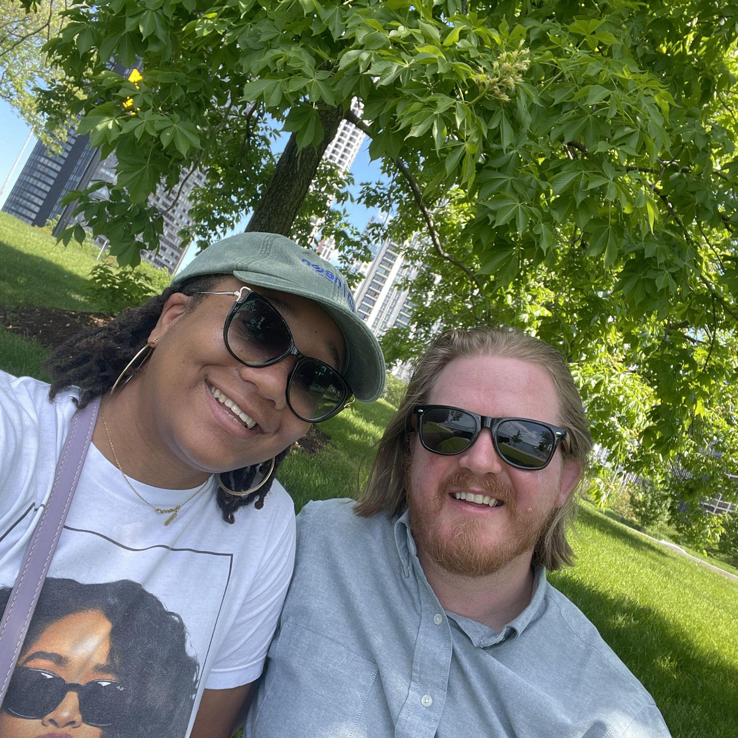 A day trip in Chicago. We fell asleep in the park.