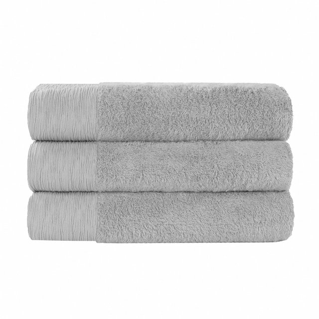 Rayon From Bamboo Cotton Blend Eco-Friendly Hypoallergenic Solid Bath Towel Set of 3, Platinum - Blue Nile Mills