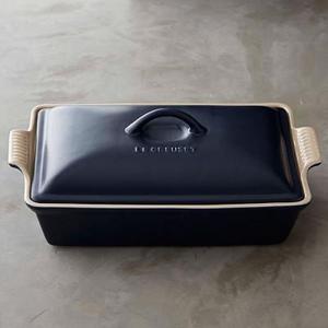 Le Creuset Stoneware Covered Rectangle Casserole, 12 1/2", Matte Navy