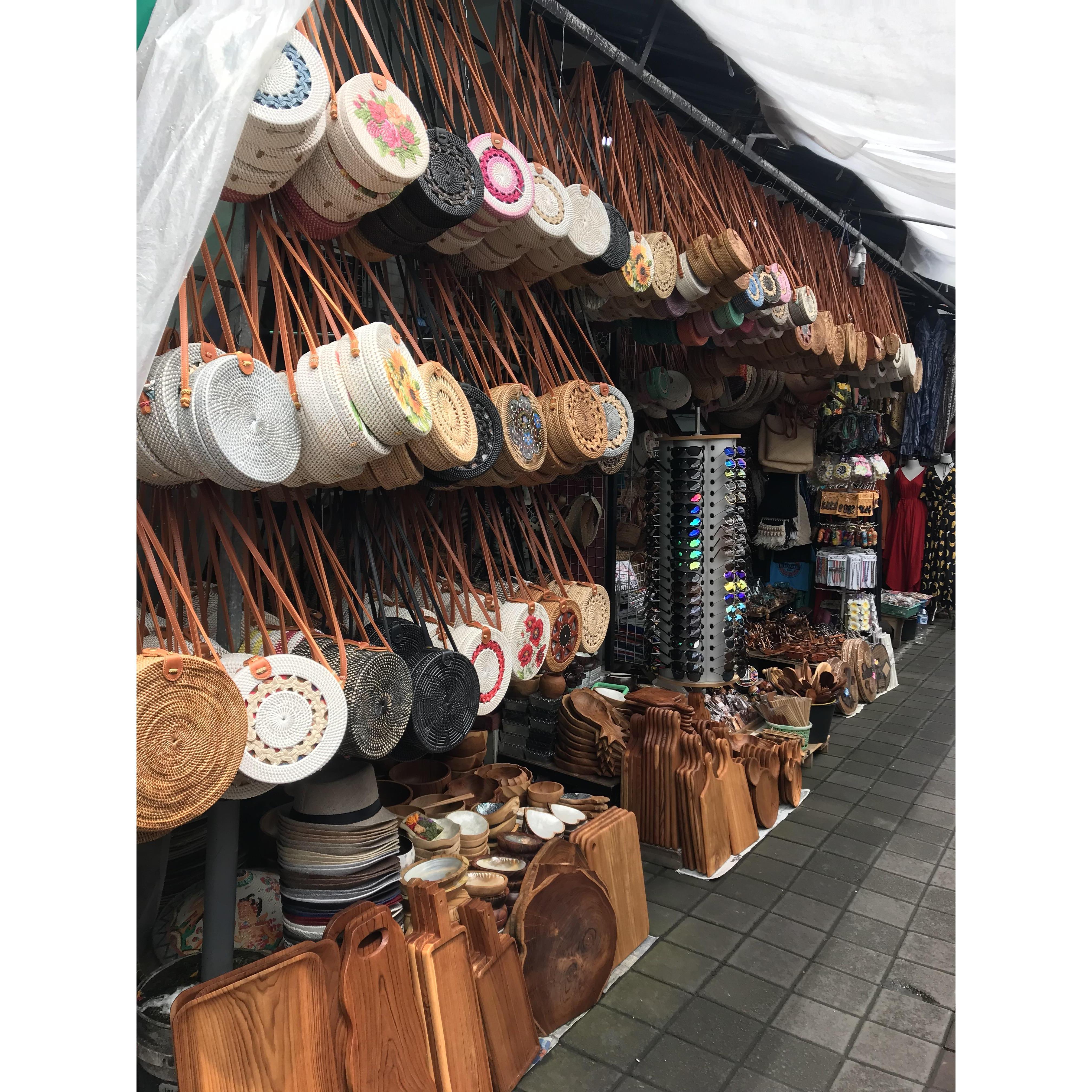 UBUD MARKETS. Lots of bags, home goodies, jewelry, clothing, cafes, and you can bargain like crazy!